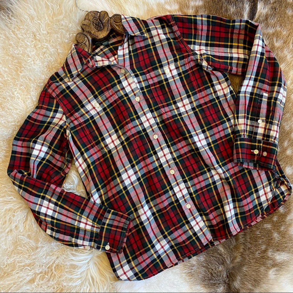 RALPH LAUREN Plaid Button-up Collared Shirt